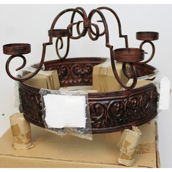 Taste of Home Napa 4 Votive Enter Plate Candle Centerpiece Rubbed Brown #3037 - Picture 6 of 9